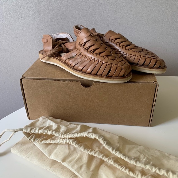 Harmonica Huarache Tie Leather Sandals - Picture 4 of 5